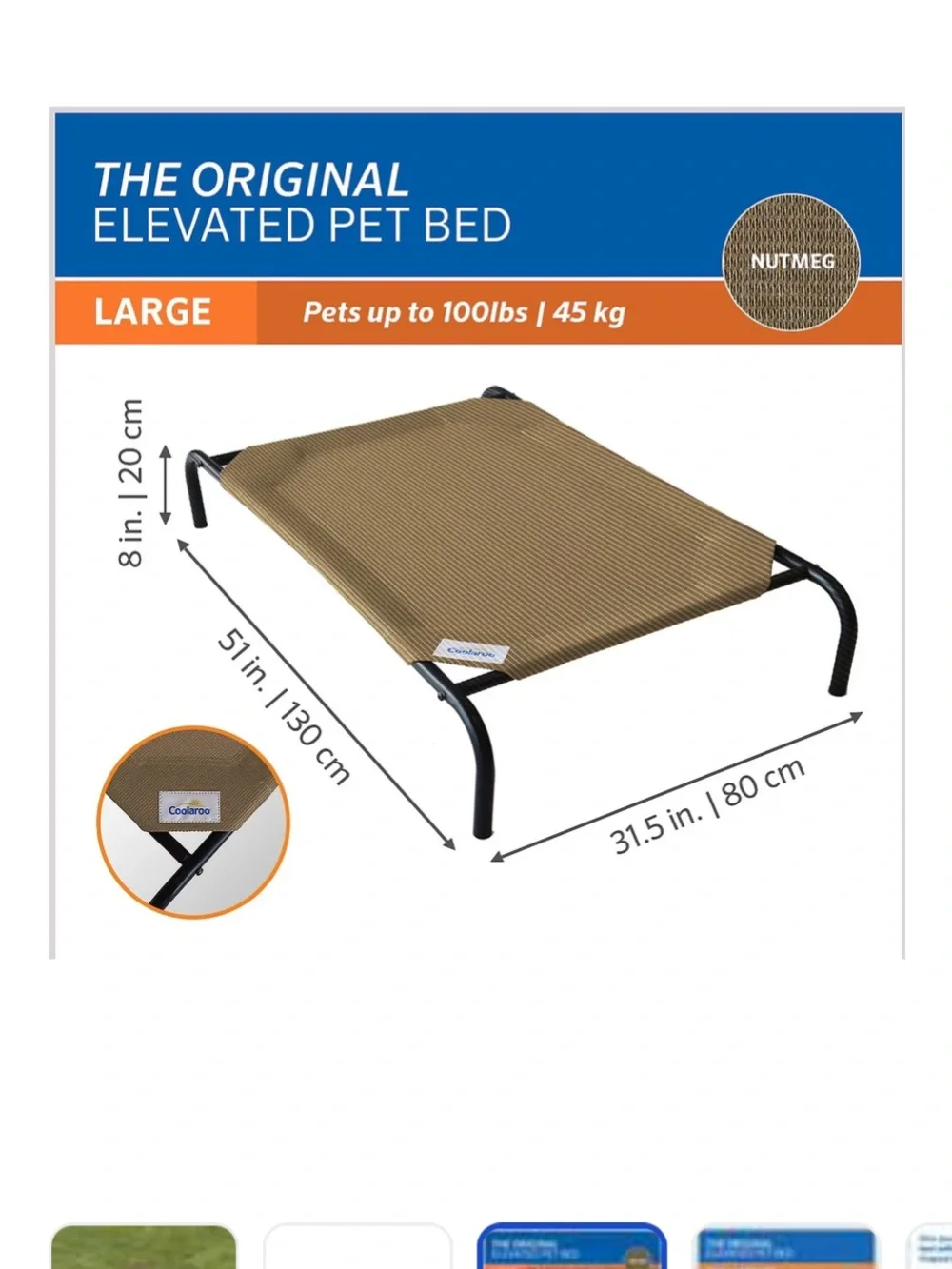 Elevated Dog Bed - Brown